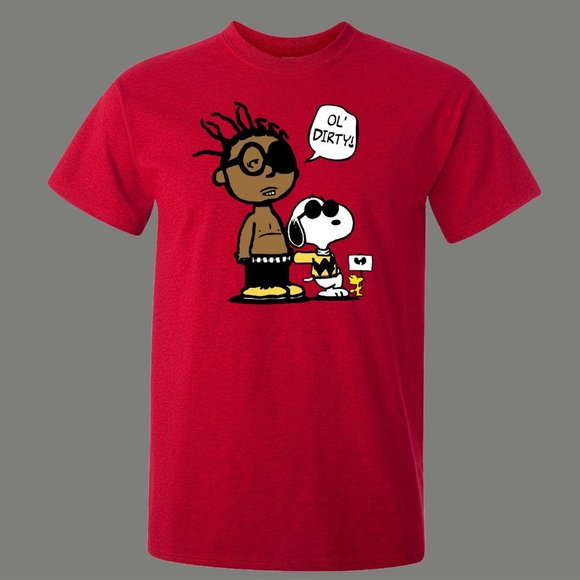 ODB OL DIRTY And Peanuts Cartoon Artwork Mashup Parody Shirt - Picture 2 of 3